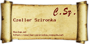 Czeller Szironka névjegykártya